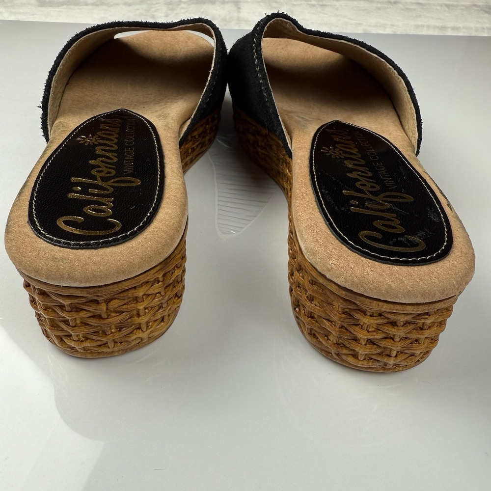 Californians USA handmade Margot Black Suede sandals Women's Size 7 - Picture 6 of 9
